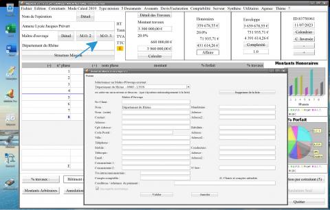 ajout d'un troisieme maître d'ouvrage au logiciel de proposition d'honoraires de maîtrise d'oeuvre Médicis Mac et PC v25.24