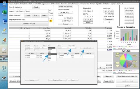 amélioration des prévisionnels du logiciel de proposition d'honoraires Architectes Médicis Mac et PC v26.07