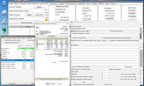 amélioration des sous otaux du modèle 11 de facture par cotraitant depuis paiement du logiciel de facturation des honoraires de maîtrise d'oeuvre Médicis Mac et PC v25.17