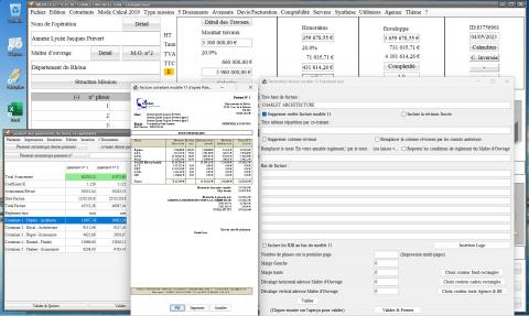 amélioration du modèle 11 de facture par cotraitant du logiciel de facturation des honoraires de maîtrise d'oeuvre Médicis Mac et PC v25.18