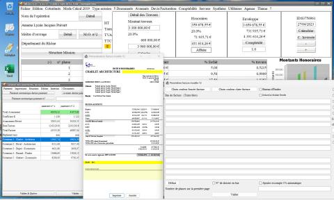 amélioration du mode multi page du modèle 12 de facture du logiciel de facturation des honoraires de maîtrise d'oeuvre Médicis Mac et PC v25.17
