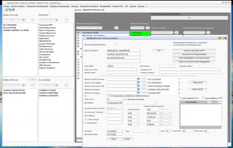 amélioration de l'ergonomie de la fenêtre des lots du marché du logiciel de suivi de chantier Gescant Mac et PC v19.18