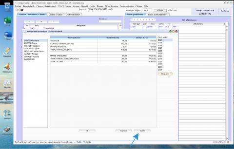 amélioration de l'export Microsoft Excel du récapitulatif annuel des salariés/cotraitants du logiciel de pointage des heures et de gestion des temps passés et des coûts Séquora Mac et PC v20.02