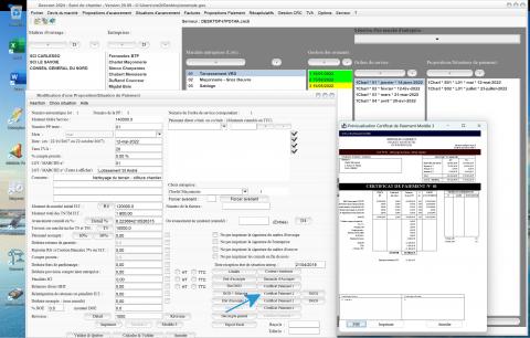 amélioration de la gestion multi taux TVA des certificats de paiement du logiciel suivi de chantier Gescant Mac et PC v20.09