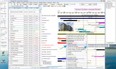 amélioration de l'insertion des sauts de ligne depuis le menu flottant dans le logiciel de planning de chantier et d'Architecture Faberplan Mac et PC v18.04