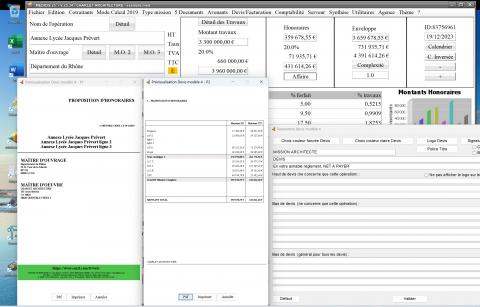 amélioration du modèle 4 de devis du logiciel de proposition d'honoraires de maîtrise d'oeuvre Médicis Mac et PC v25.34