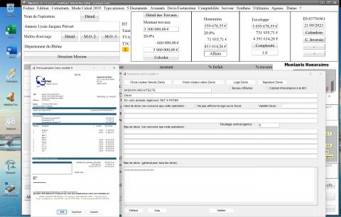 amélioration du modèle 9 de devis du logiciel de proposition d'honoraires de maîtrise d'oeuvre Médicis Mac et PC  v25.27