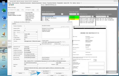 amélioration des 2 modèles 3 et 3b d'ordres de service du logiciel suivi de chantier Gescant Mac et PC v19.14