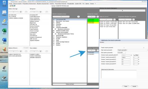 améliorations de la gestion des tranches optionnelles du logiciel de suivi de chantier Gescant Mac et PC v19.12