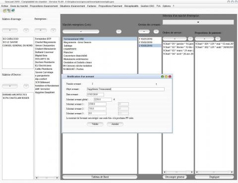 avenant gestion de chantier gescant