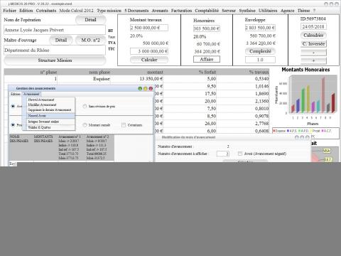 nouvelle gestion des avancements négatifs dans la gestion des honoraires architecte Médicis mac et pc v20.22