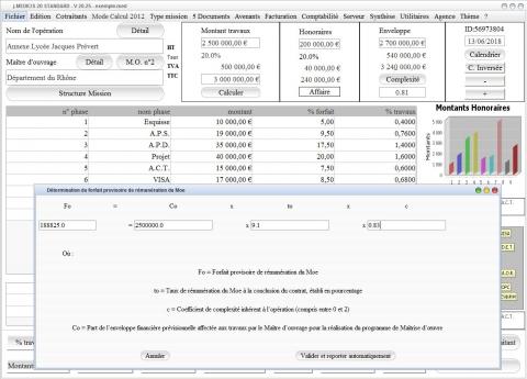 nouvelle formule de calcul des honoraires de l'Architecte Médicis Mac et PC Windows v20.25