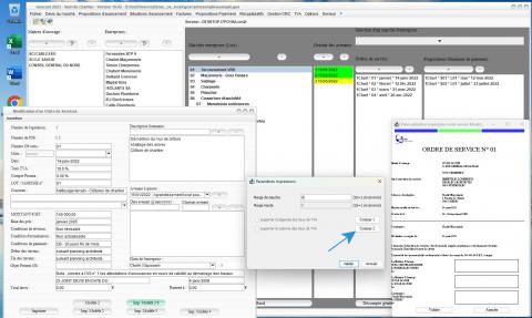 choix des couleurs dans le nouveau modèle 3b d'ordre de service du logiciel de suivi de chantier et facturation Gescant Mac et PC v19.02