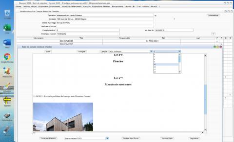 Nouvelle liste déroulante de choix de la taille de police pour les Comptes Rendus de Chantier Gescant Mac et PC v18.01