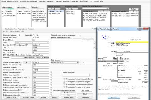 nouvel état d'acompte dans la gestion et facturation de chantier Gescant 14.06 mac et pc