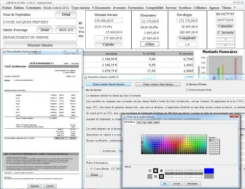 nouvelle gestion et facturation des honoraires de l'architecte Médicis 20.27 pour mac os x et pc windows