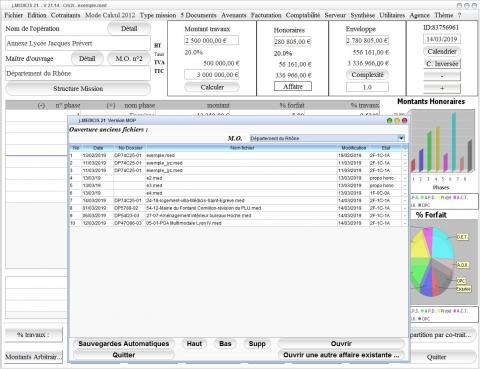 gestion des fichiers d'affaires de la Maîtrise d'Oeuvre Médicis pour Mac et PC