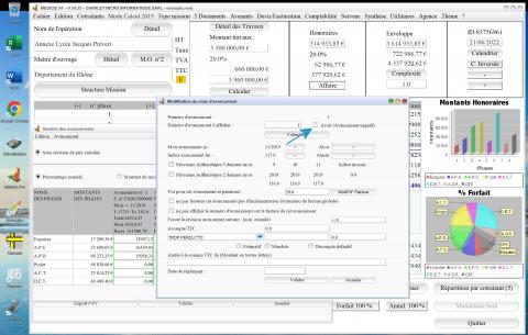 amélioration de la gestion des avoirs et avenants négatifs dans le logiciel de facturation des honoraires de maîtrise d'oeuvre Médicis Mac et PC v24.25