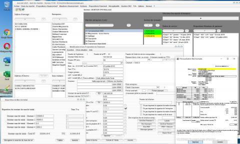 Nouvelle gestion des états d'acomptes avec 4 taux de tva dans le logiciel de suivi de chantier Gescant Mac et PC 17.09