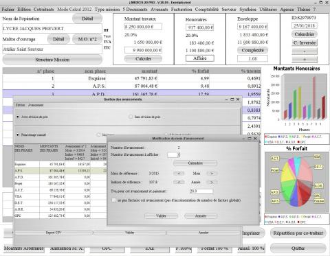 nouvelle gestion et facturation des honoraires Architectes Médicis V20.05 mac et pc