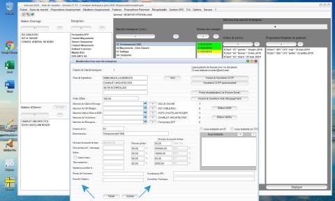 Nouvelle gestion Permis de Construire, Coordinateur SPS, Contrôleur, Parcelle Cadastre, dans les lots du logiciel de suivi de chantier Gescant pour Mac et PC v17.13