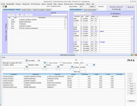 nouvelle gestion des temps passés et du pointage des heures Séquora 13.13