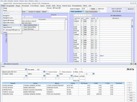 mise à jour de la saisie et du pointage des heures Séquora mac et pc v15.05