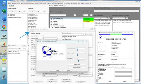 insertion logo sur le nouveau modèle 3b d'ordre de service du logiciel de suivi de chantier et facturation Gescant Mac et PC v19.02