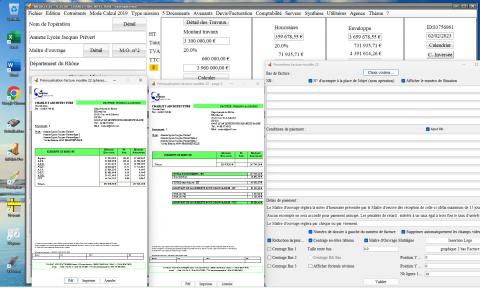 amélioration du mode multipage du modele 22 facture du logiciel de facturation des honoraires de maîtrise d'oeuvre Médicis Mac et PC v25.06