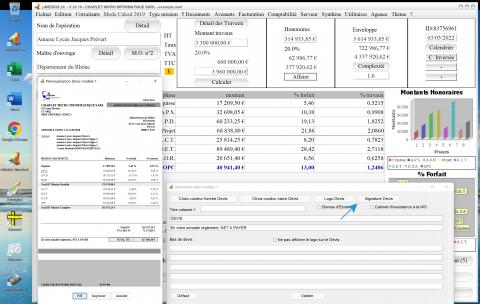 nouvelle possibilité d'insertion d'une signature scannée sur le modèle 1 de devis du logiciel de proposition des honoraires de maîtrise d'oeuvre Médicis Mac et PC 24.19