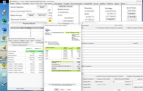 amélioration du modèle 22 de facture du logiciel de facturation des honoraires de Maîtrise d'Oeuvre Médicis Mac et PC v24.20