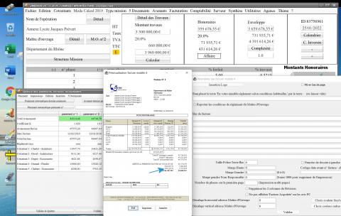 Nouvelle gestion multi taux de tva sur le modèle 4 de facture d'honoraires de maîtrise d'oeuvre Médicis Mac & PC 24.05