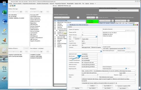 nouveau marché de base automatique lors de la création d'un ordre de service du logiciel de suivi de chantier Gescant Mac et PC v20.05