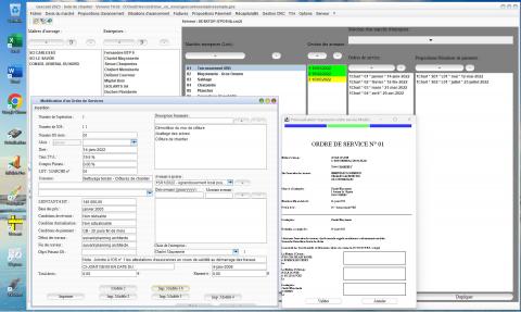 nouveau modèle 3b d'ordre de service du logiciel de suivi de chantier et facturation Gescant Mac et PC v19.02