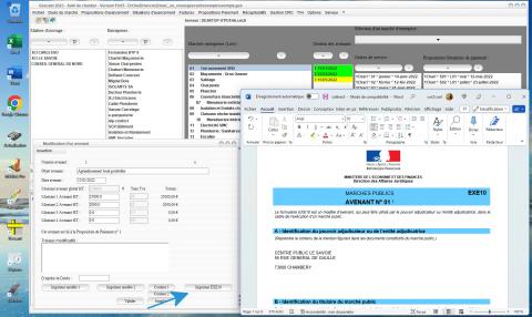 nouveau modèle exe 10 d'avenant intégré au logiciel de suivi de chantier Gescant Mac et PC v19.05