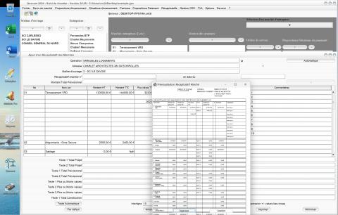 nouveau total ht du marché sur récapitulatif global du logiciel de suivi de chantier Gescant Mac et PC 20.08