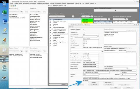 nouveaux champs modifiables dans les ordres de service du logiciel de suivi de chantier Gescant Mac et PC v19.14