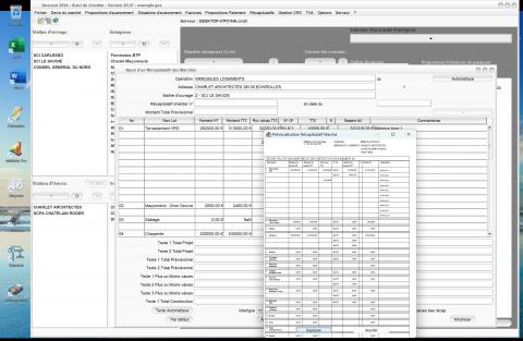  nouveaux totaux Certificats de Paiement CP et Restant dû du récapitulatifs global du marché du logiciel de suivi de chantier Gescant Mac et PC v20.07