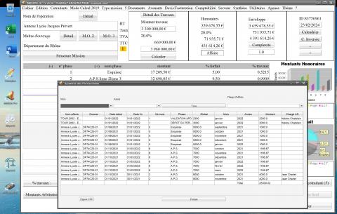 nouvel export csv de la synthèse des previsionnels du logiciel de proposition d'honoraires Architectes Médicis Mac et PC v26.06