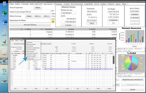 nouvelle aide pour les taux d'assurance dans la structure de mission du logiciel de proposition d'honoraires Architectes Médicis Mac et PC v26.07