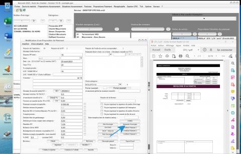 nouveau modèle de demande d'acompte dans le logiciel de suivi de chantier Gescant Mac et PC v19.16