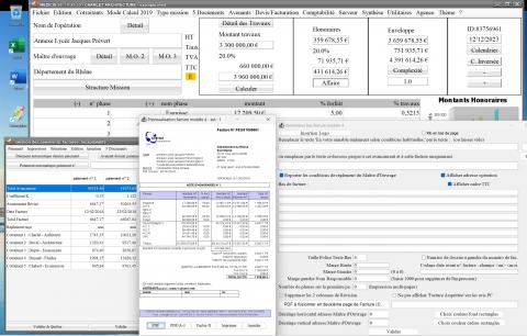 nouvelle gestion des révisions forcées par phase sur le modèle 4 de facture du logiciel de facturation des honoraires de maîtrise d'oeuvre Médicis Mac et PC v25.33