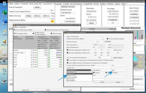 nouvelle gestion des trop perçus HT dans le logiciel de facturation des honoraires de maîtrise d'oeuvre Médicis Mac et PC v25.30
