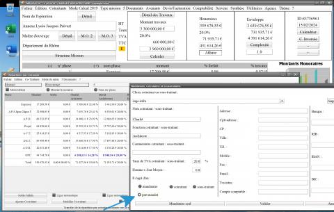 nouvelle gestion de la part mandat dans la répartition par cotraitant du logiciel de proposition d honoraires Architectes Médicis Mac et PC v26.05