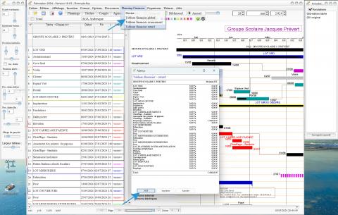 nouvelle numérotation automatique des pdfs des tableaux financiers du logiciel de planning de chantier et d'architecture Faberplan Mac et PC v19.03