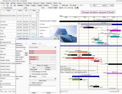 mise à jour planning de tâches Faberplan mac et pc v14.02