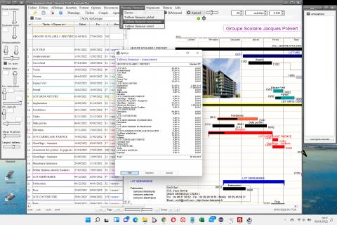 mise à jour du planning financier des avancements du logiciel de planning mac et pc Faberplan v17.05