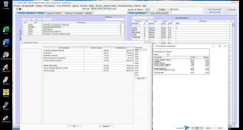 Récapitulatif annuel des opérations clients dans le logiciel de Pointage des Heures Séquora v18.02