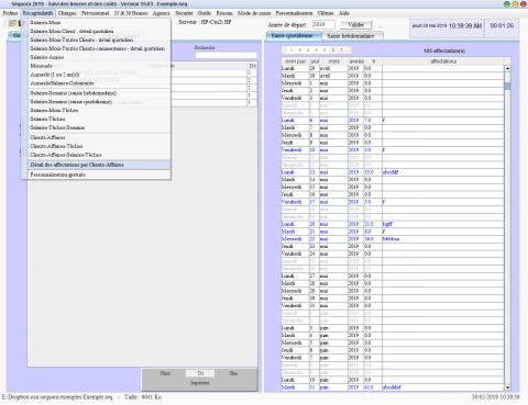 récapitulatifs dans la saisie et le pointage des heures Séquora pour mac et pc