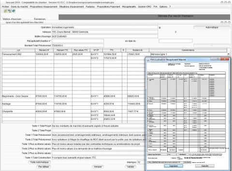 récapitulatif des marchés et des CP sur le suivi de chantier gescant pour mac et pc v15.15